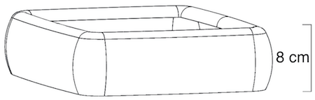 Dibujo técnico de la base de la fuente